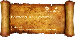 Marschalko Levente névjegykártya